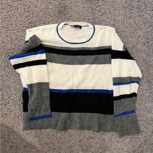 Broad Crewneck Sweater. Central Park West. Black Combo. Size M.